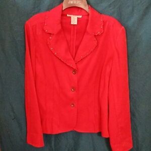 Requirements Bold Red Blazer
